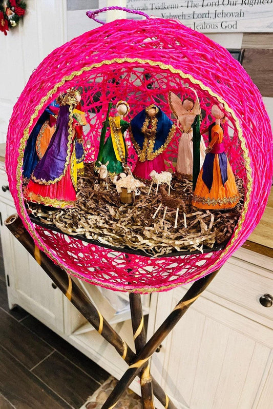 Corn Husk Nativity Set Nacimiento Navideño de Hoja de Maiz