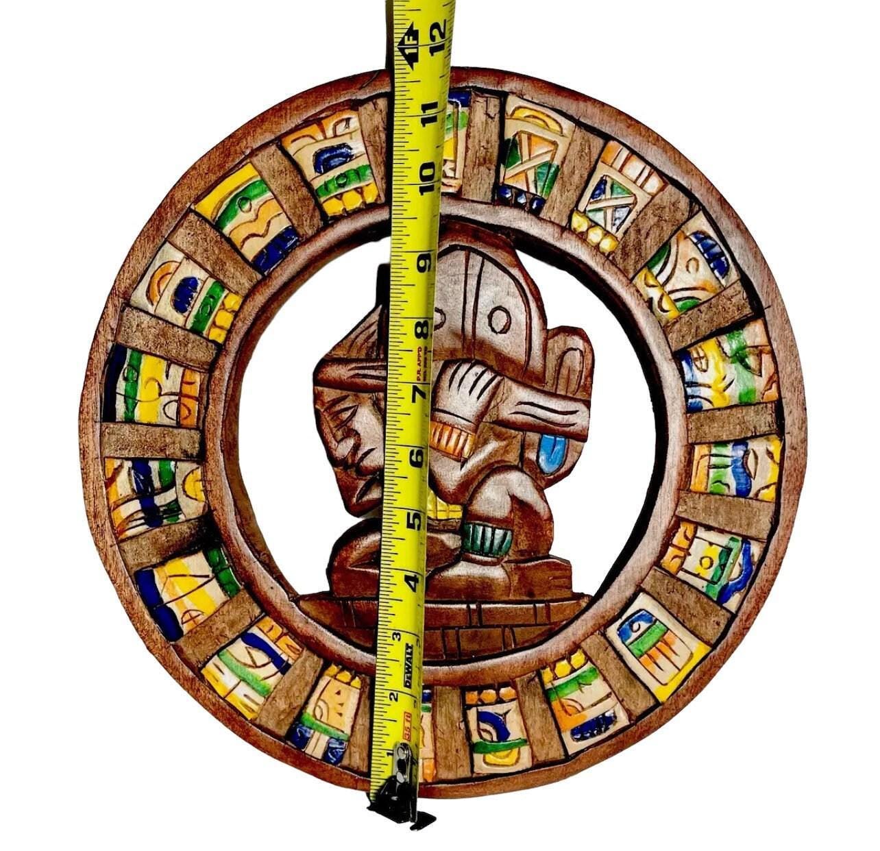 Wood Aztec Calendar Mexican Wall Art Artesanias Mexicanas Calendario Azteca De Madera