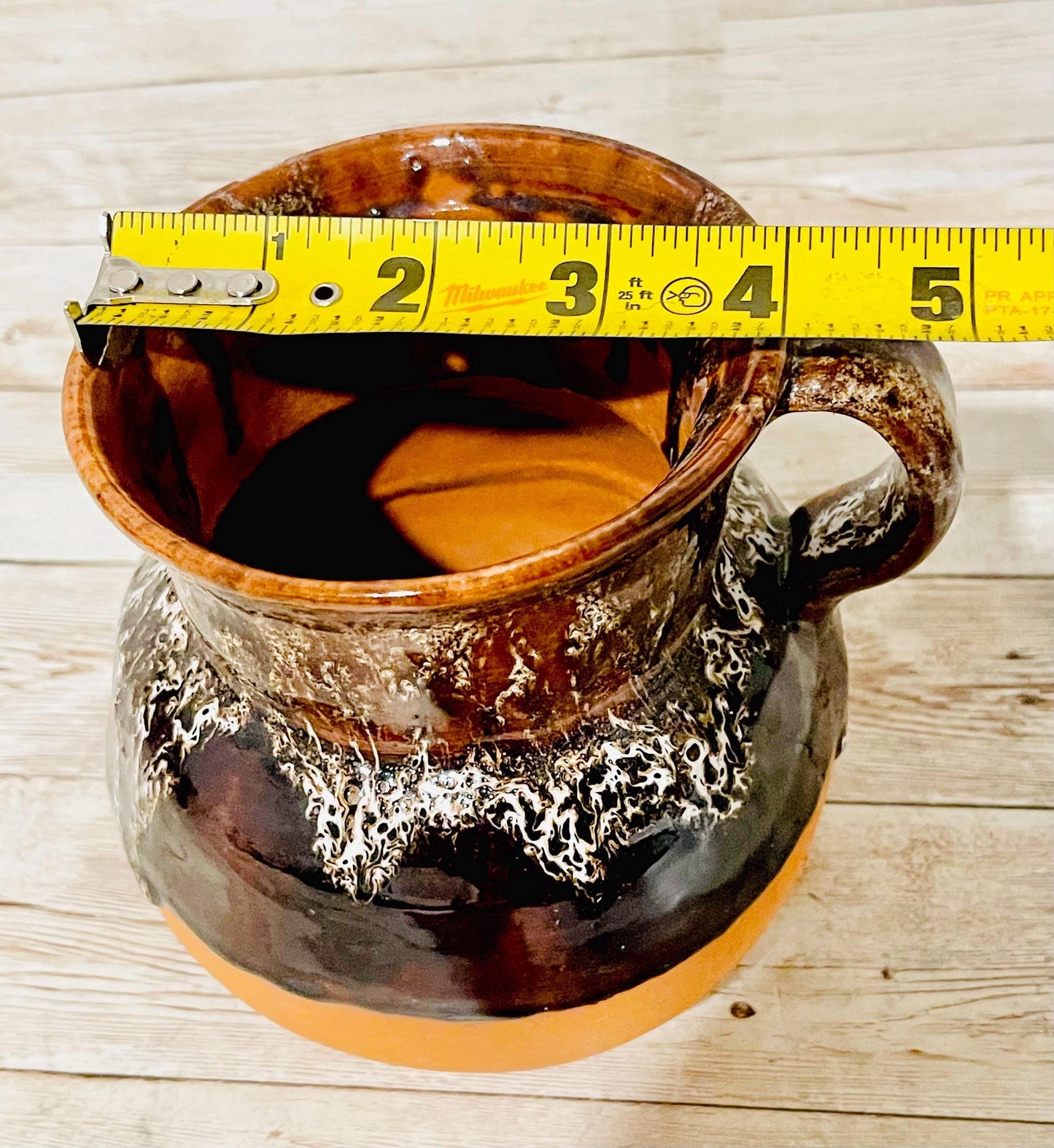 Olla Mexicana de Barro Vidriado Chocolatera Mexican Terra Cota  Hot Chocolote Pot