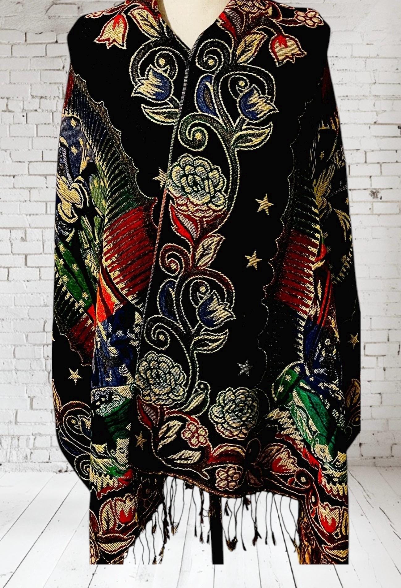 Mexican Thin Virgin Mary Mexican Shawl Pashima Reboso Wrap Reboso de La Virgen Maria Delgado