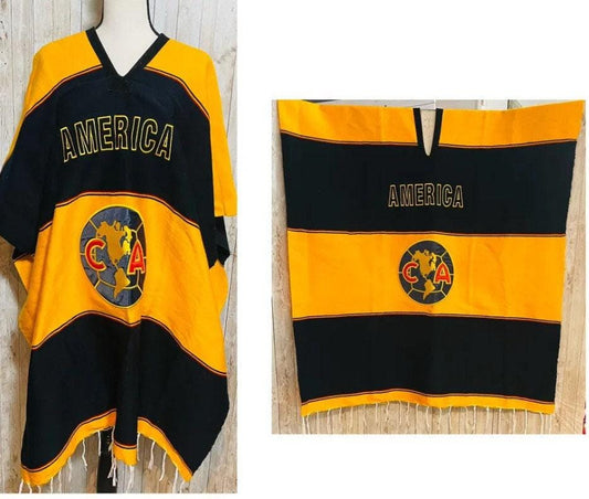 Poncho Mexicano  del Club America Poncho de Futbol Mexicano Mexican Soccer Poncho