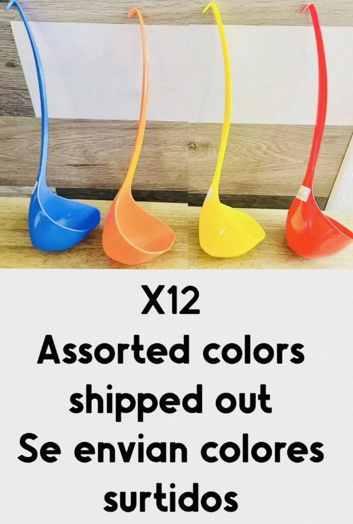 Mexican Plastic Ladle Hooked Handle Spoon for Vitrolero Lemonade Soup Cucharon De Plastici Mexicano para Aguas Frescas Sopa