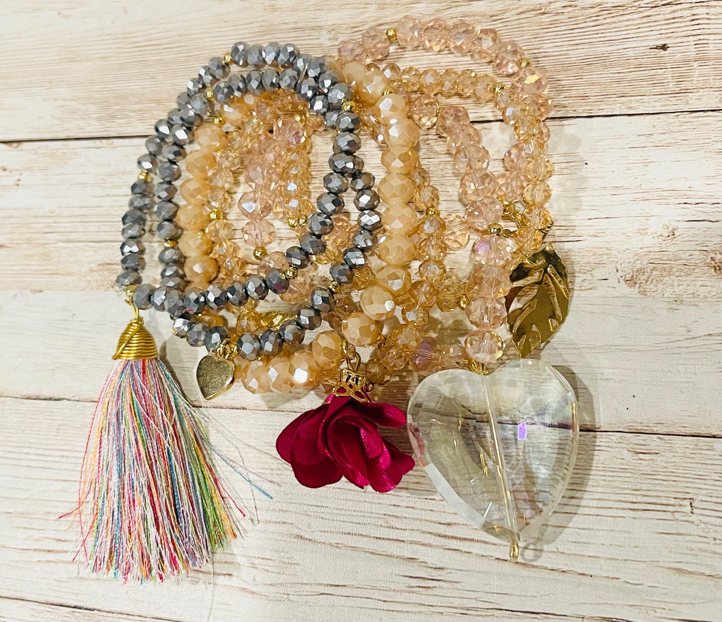 Handmade Mexican Artesanal Bracelets Set of 7 Beaded Bracelets Semanario Artesanal Mexicano 7 Pulseras