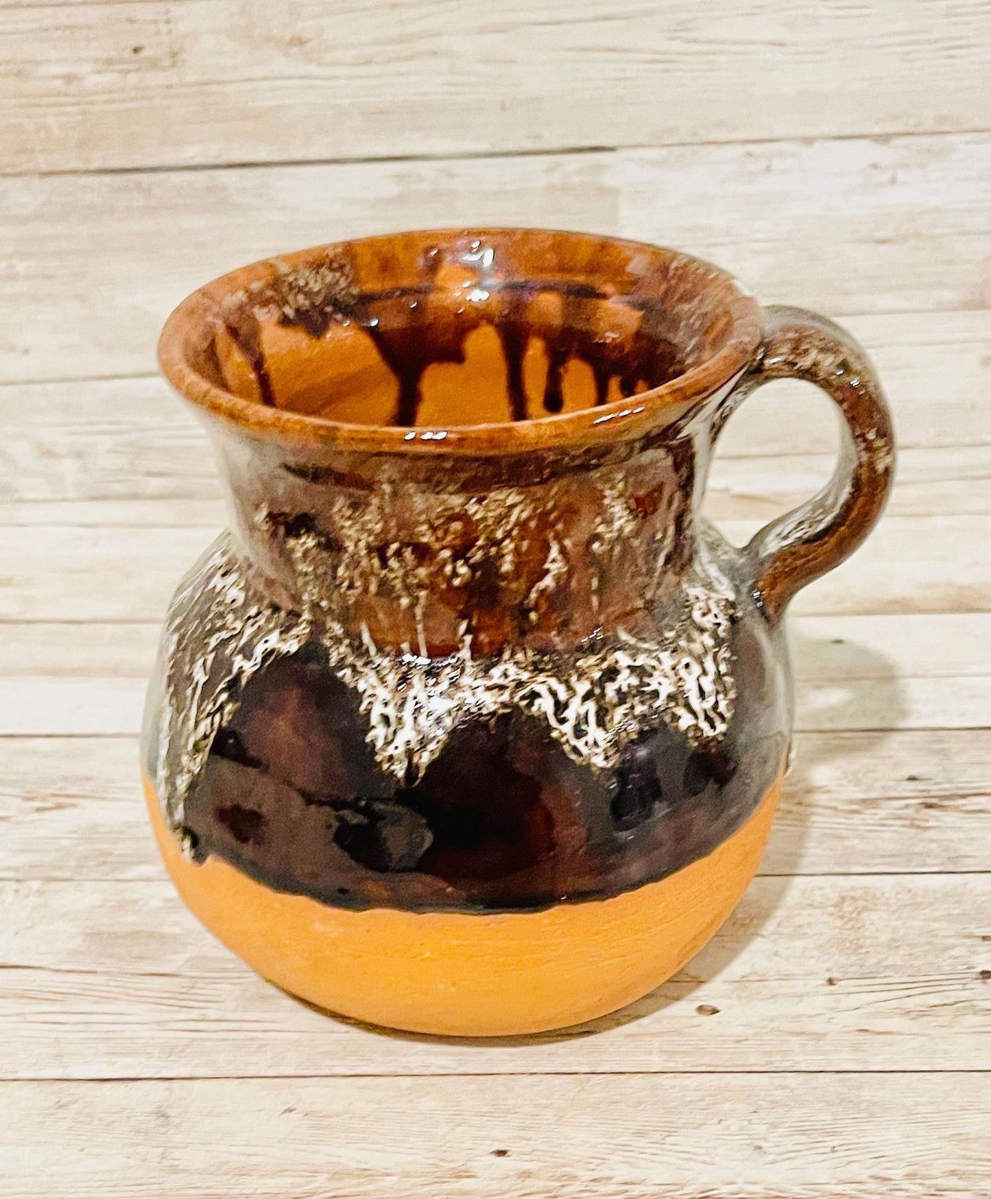 Olla Mexicana de Barro Vidriado Chocolatera Mexican Terra Cota  Hot Chocolote Pot
