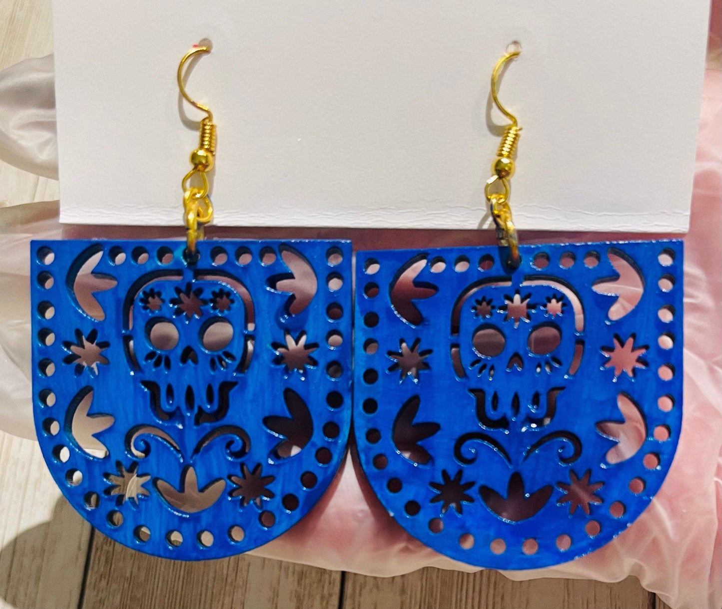 2x Day of the Dead Earrings 2 Pares de Aretes de Dia de Muerto