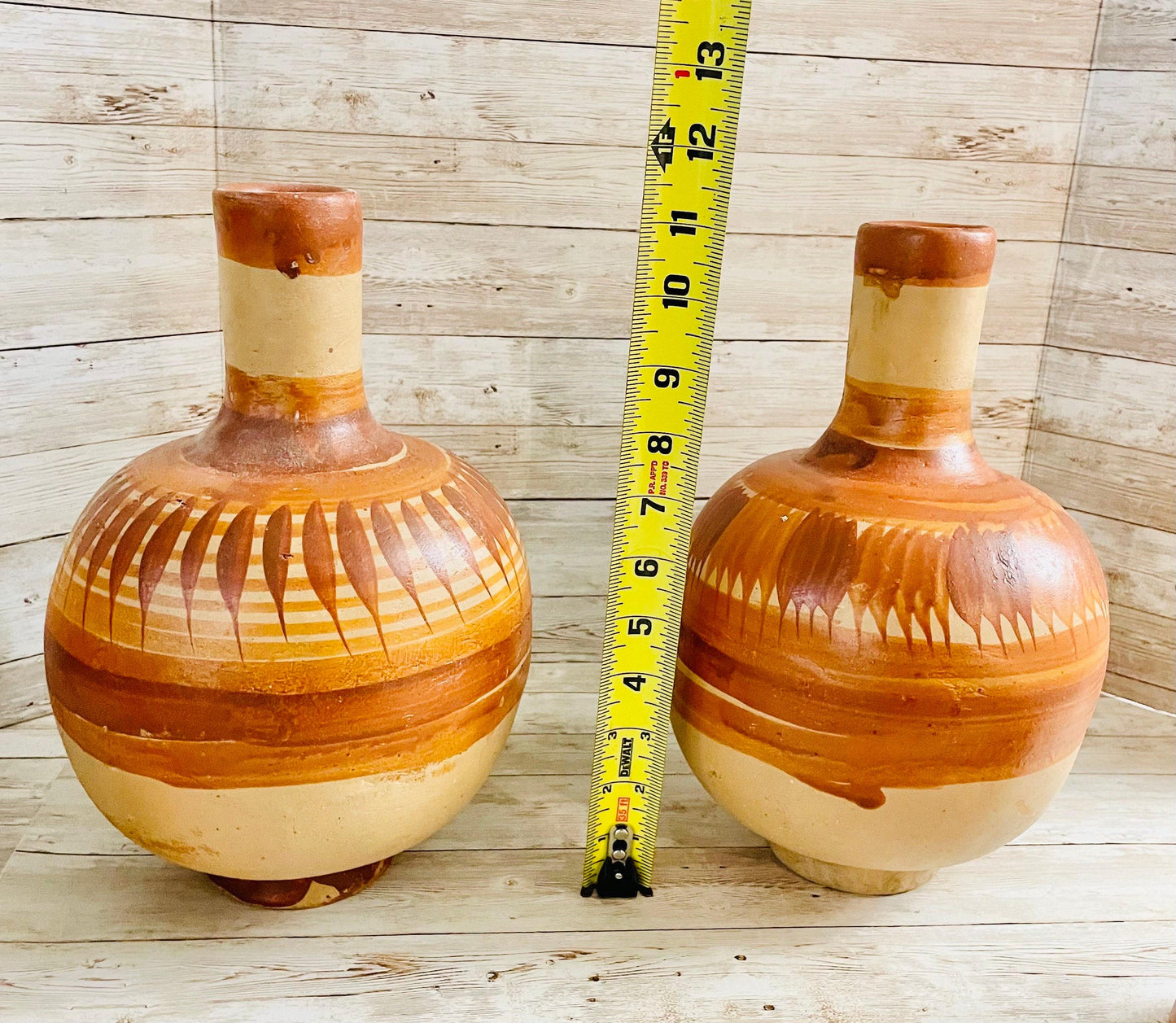 2x Mexican Clay WaterJug & Cup 2 Botellónes Garrafón de Barro con Tapa Mexicano