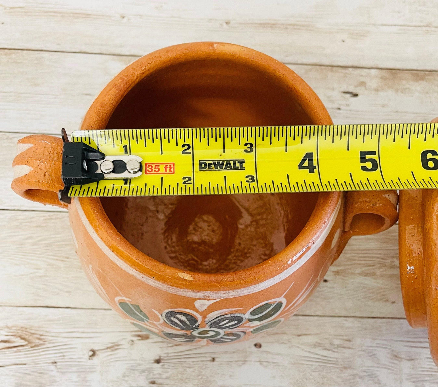 1 Liter Terra Cota Clay Pot for Beans Soups Olla Tonala de Barro para Caldos Frijoles Sopas 1 Litro