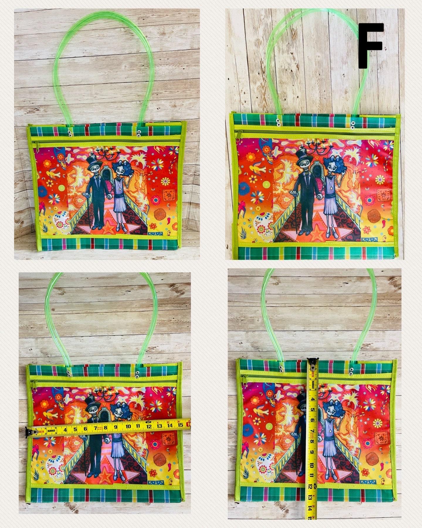 Day of the Dead Reuseable Mesh Mercado Bags Bolsas de Maya de Dia De Muertos Catrinas
