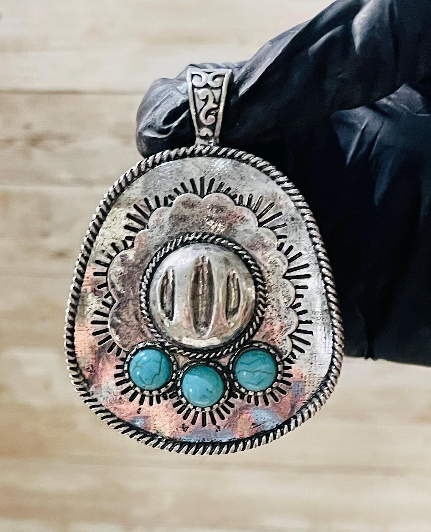 Cowboy Hat Pendant Neklace Set With Earrings Dije De Sombrero Con Aretes