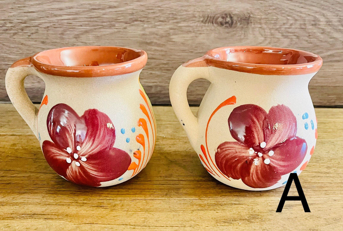 Mexican Pottery Cups Tazas de Barro Mexicanas