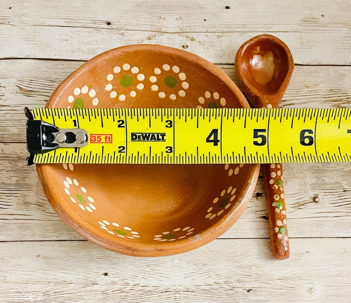 Mexican Casserole/Bowl with Spoon Cazuela Salsero de Barro con Cuchara