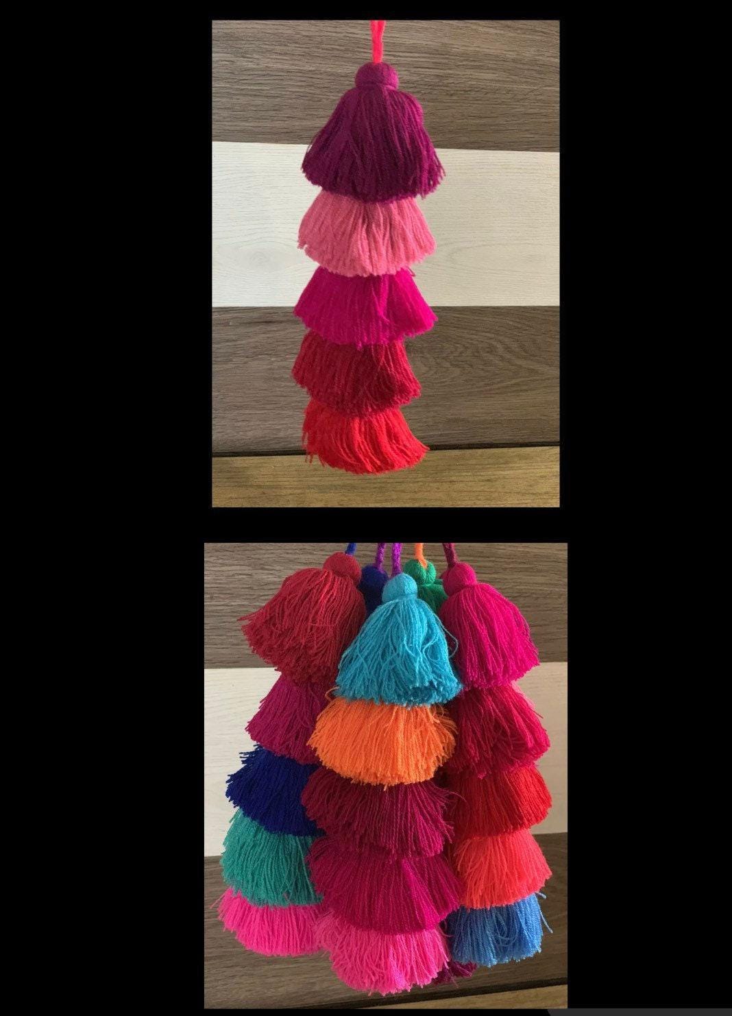 Mexican Tree Ornaments Pompom, Tassel Accessory Charms Keychains Bag Accessories Pompones