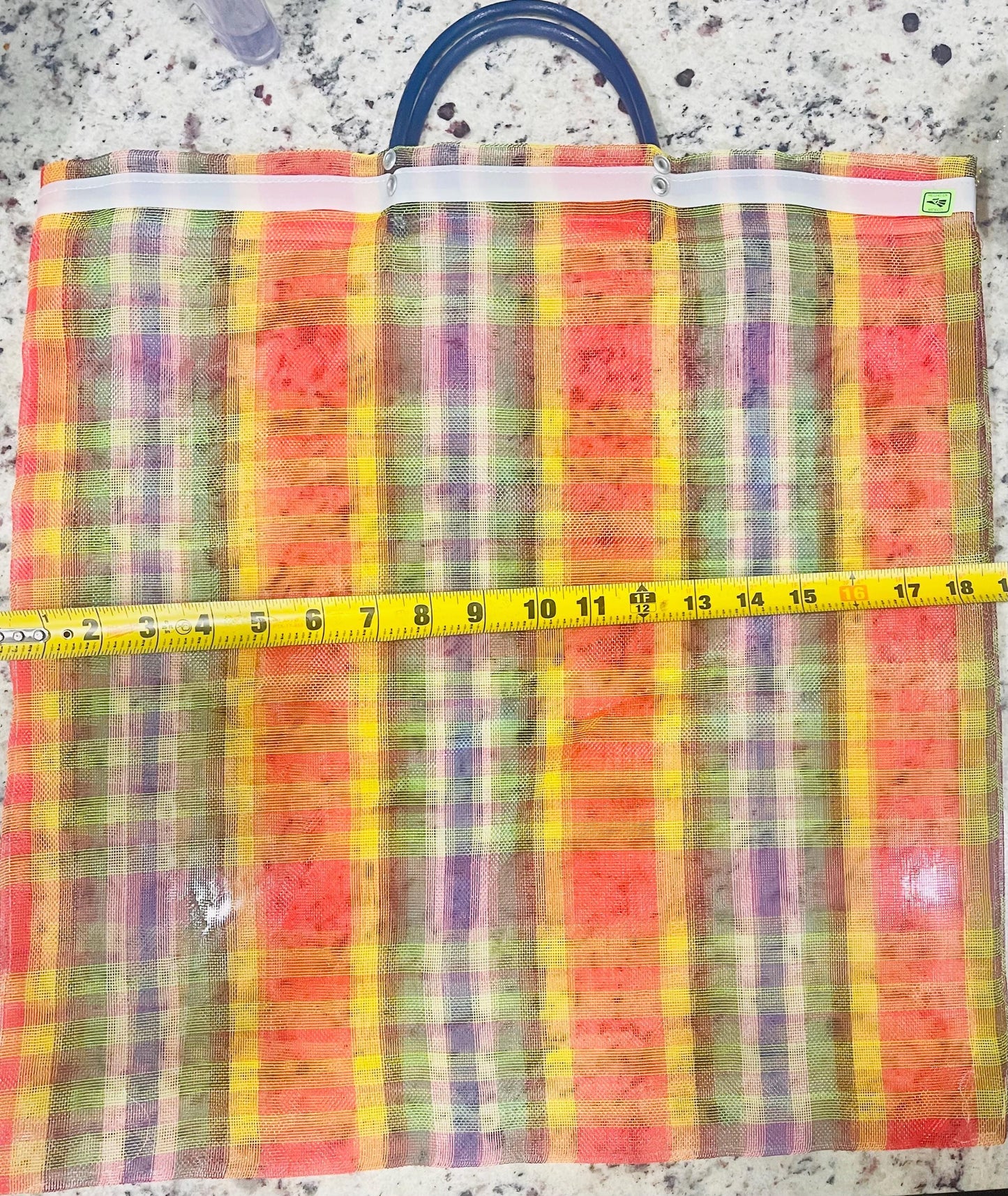 1 Reuseable Mexican Mercado Mesh Bag 1x Bolsa de Maya Mexicana 18x18 Pulgadas