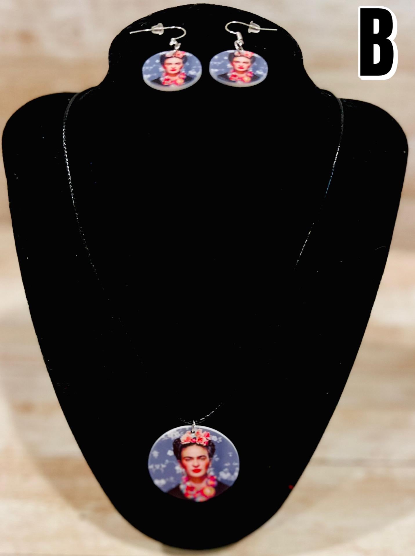 Frida Kahlo Earrings And Necklace Jewelry Set Collar Y Aretes De Frida Kahlo