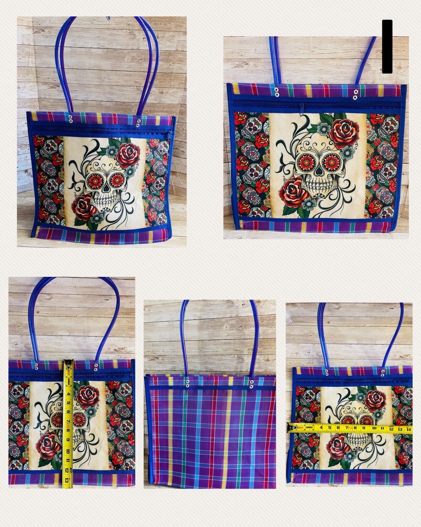 Day of the Dead Reuseable Mesh Mercado Bags Bolsas de Maya de Dia De Muertos Catrinas