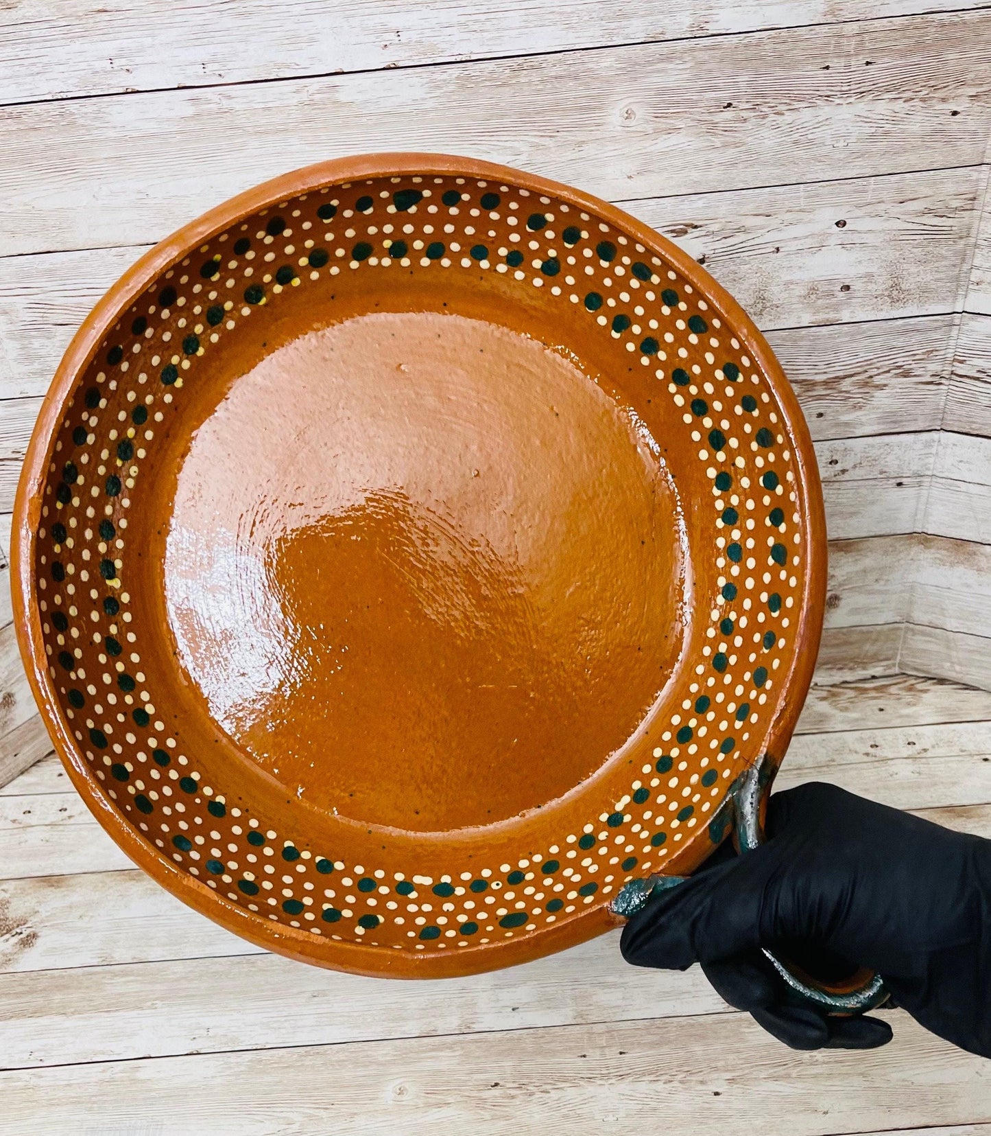 Sarten de Barro Mexicano 11 Pulgadas Mexican Terracotta Frying Pan 11 Inches