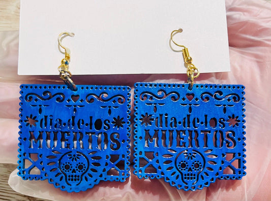 2x Day of the Dead Earrings 2 Pares de Aretes de Dia de Muerto