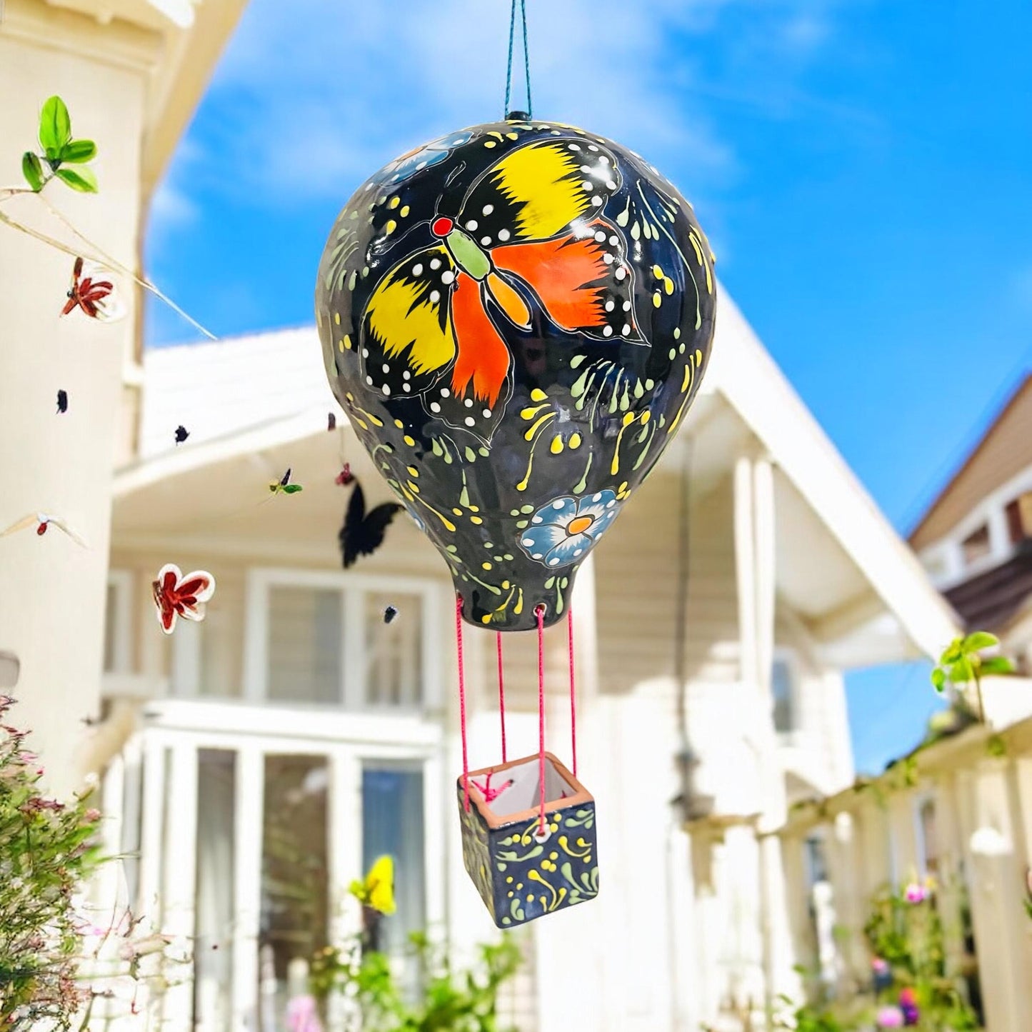Mexican Talavera Hot Air Ballon Ceramic Hanging Decor Globo Aerostático Mexicano de Talavera Globo de Aire