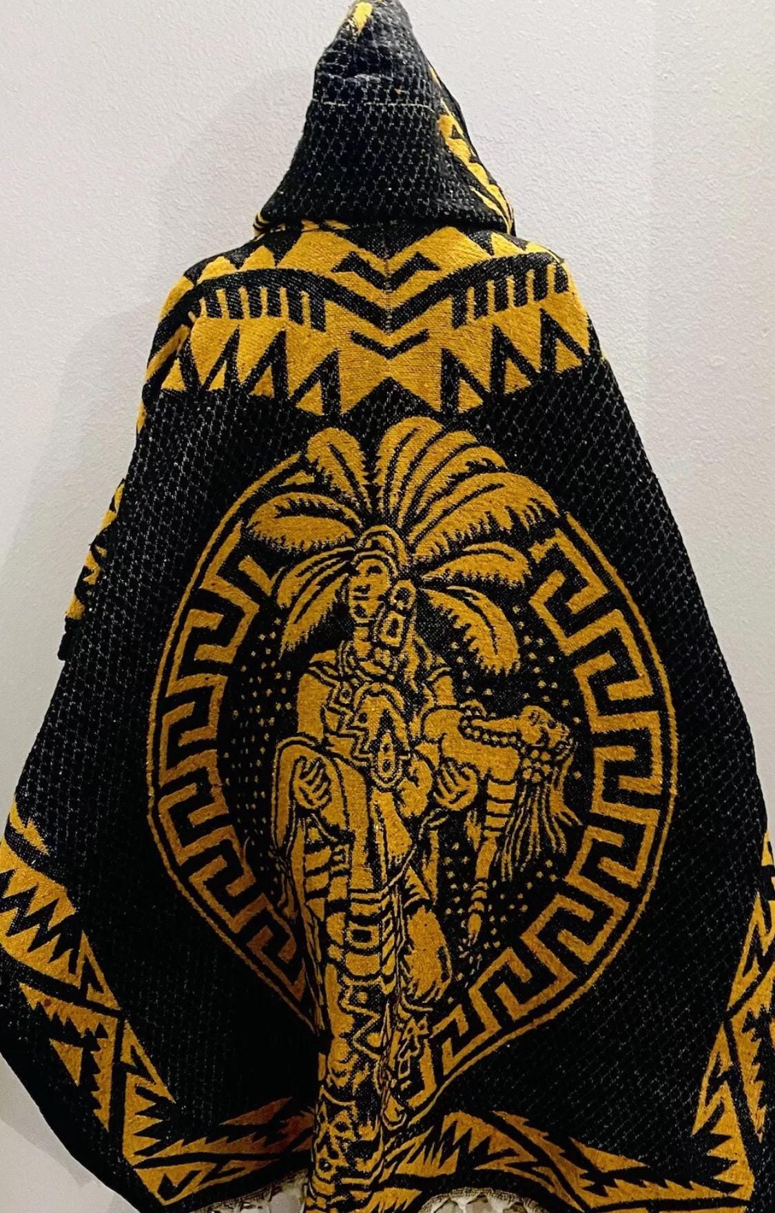 Mexican Poncho Aztec Calendar Poncho Gavan Calendario Azteca con Amor Eterno