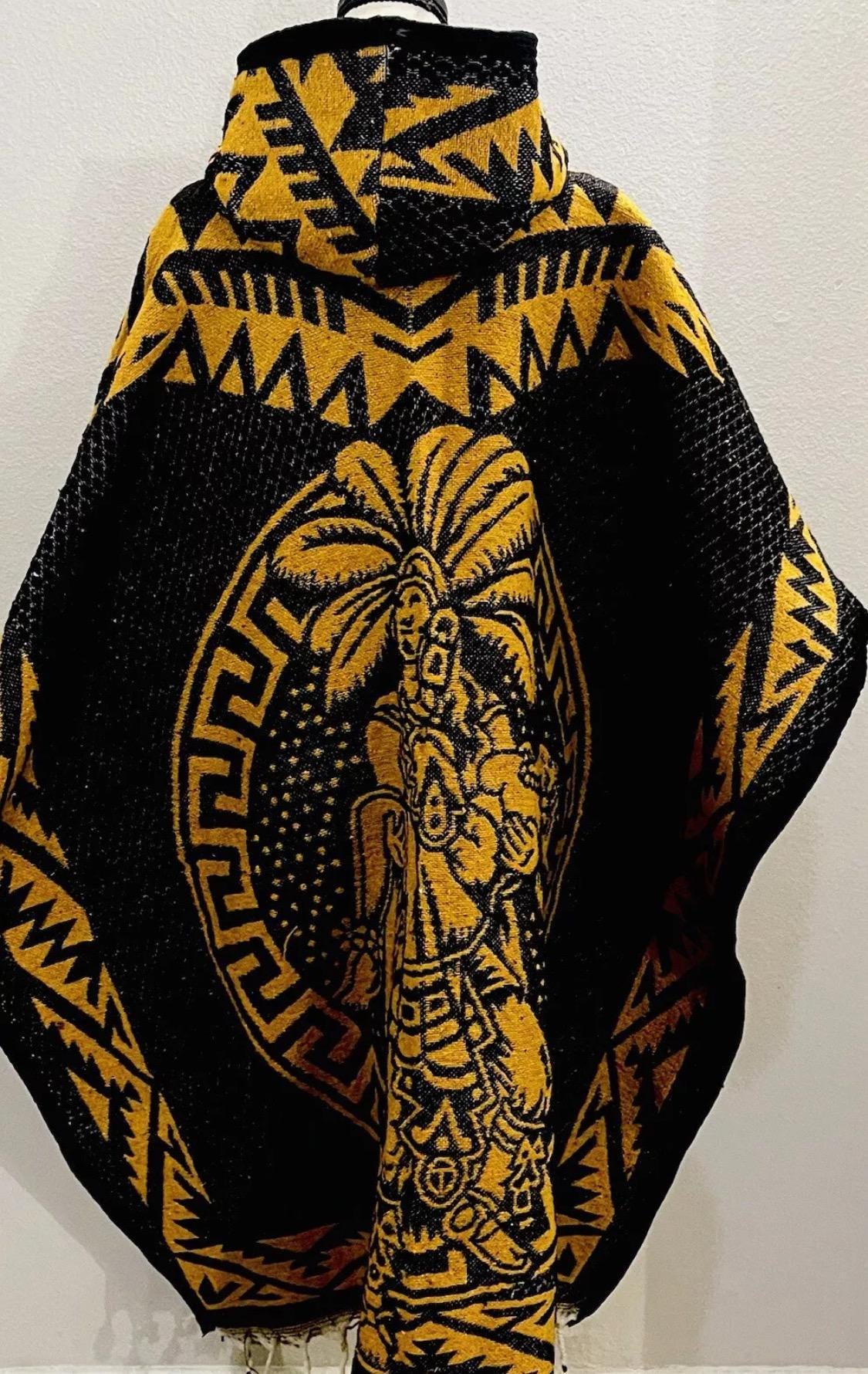 Mexican Poncho Aztec Calendar Poncho Gavan Calendario Azteca con Amor Eterno