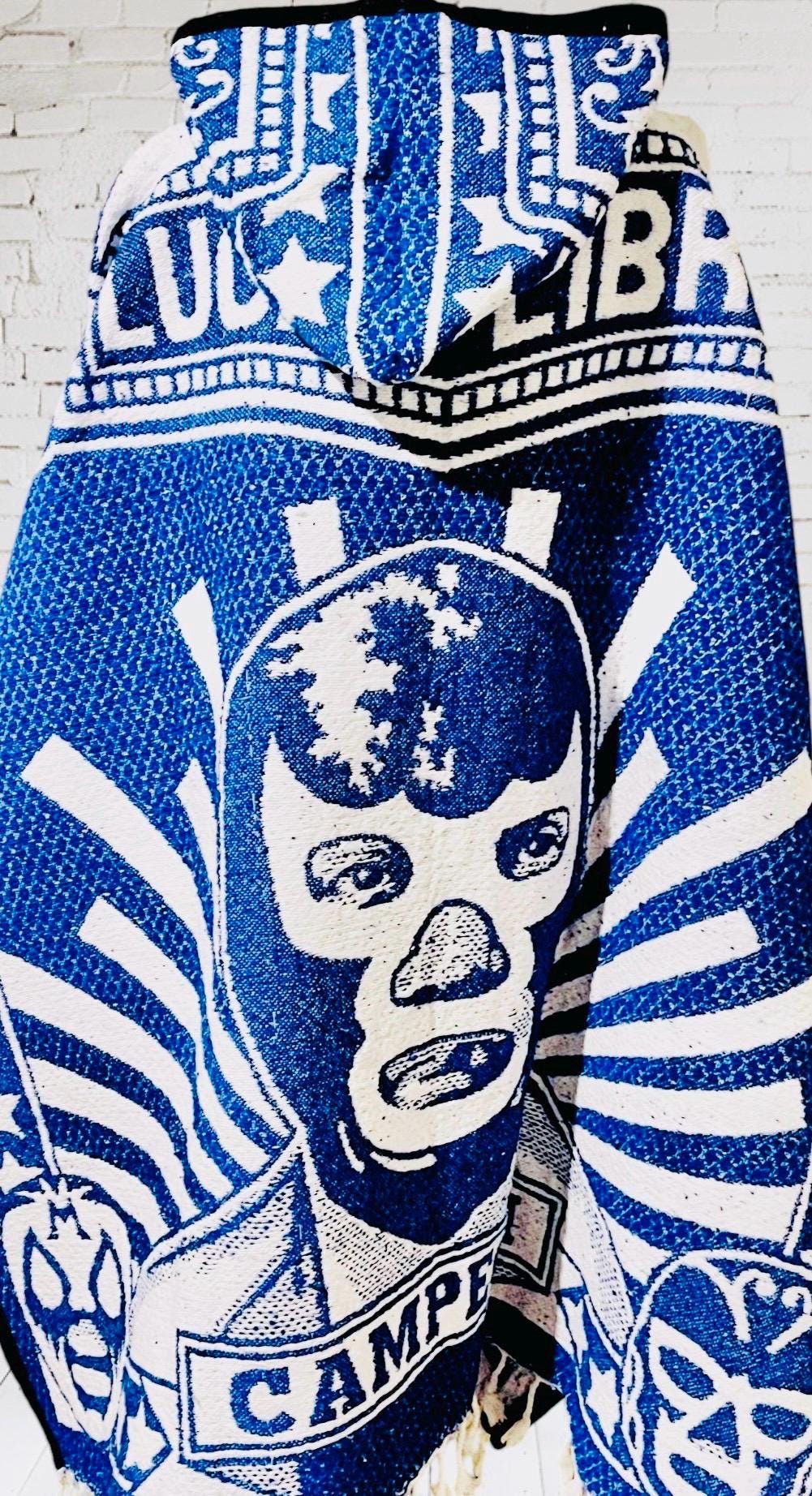 Mexican Poncho Gavan de Lucha Libre El Santo y Blue Demon