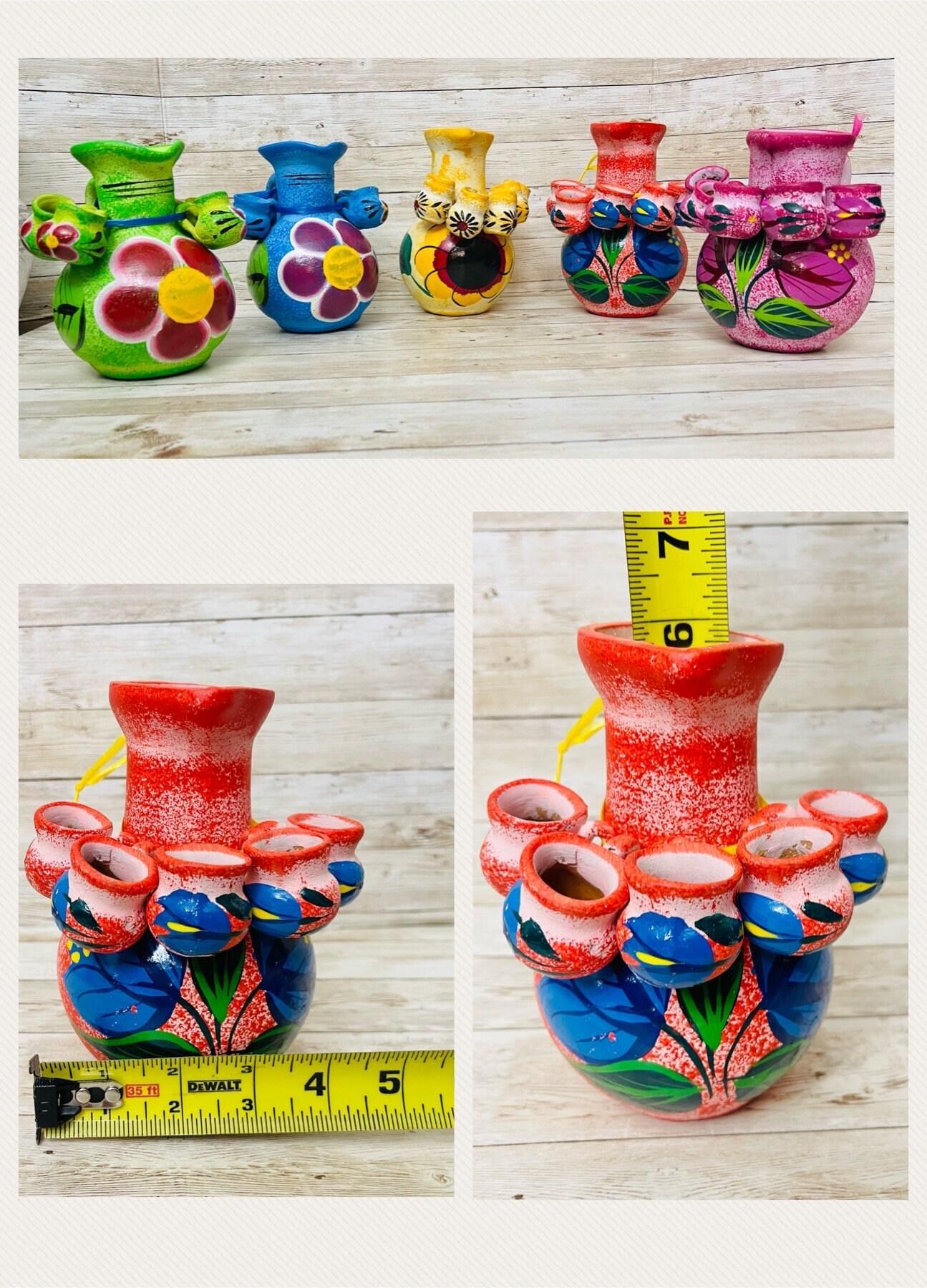 Terra Cotta Mexican Art Pottery Tequilero With 5 Mini Jarritos Licorera Artesanal Mexicana con 5 Mini Jarritos