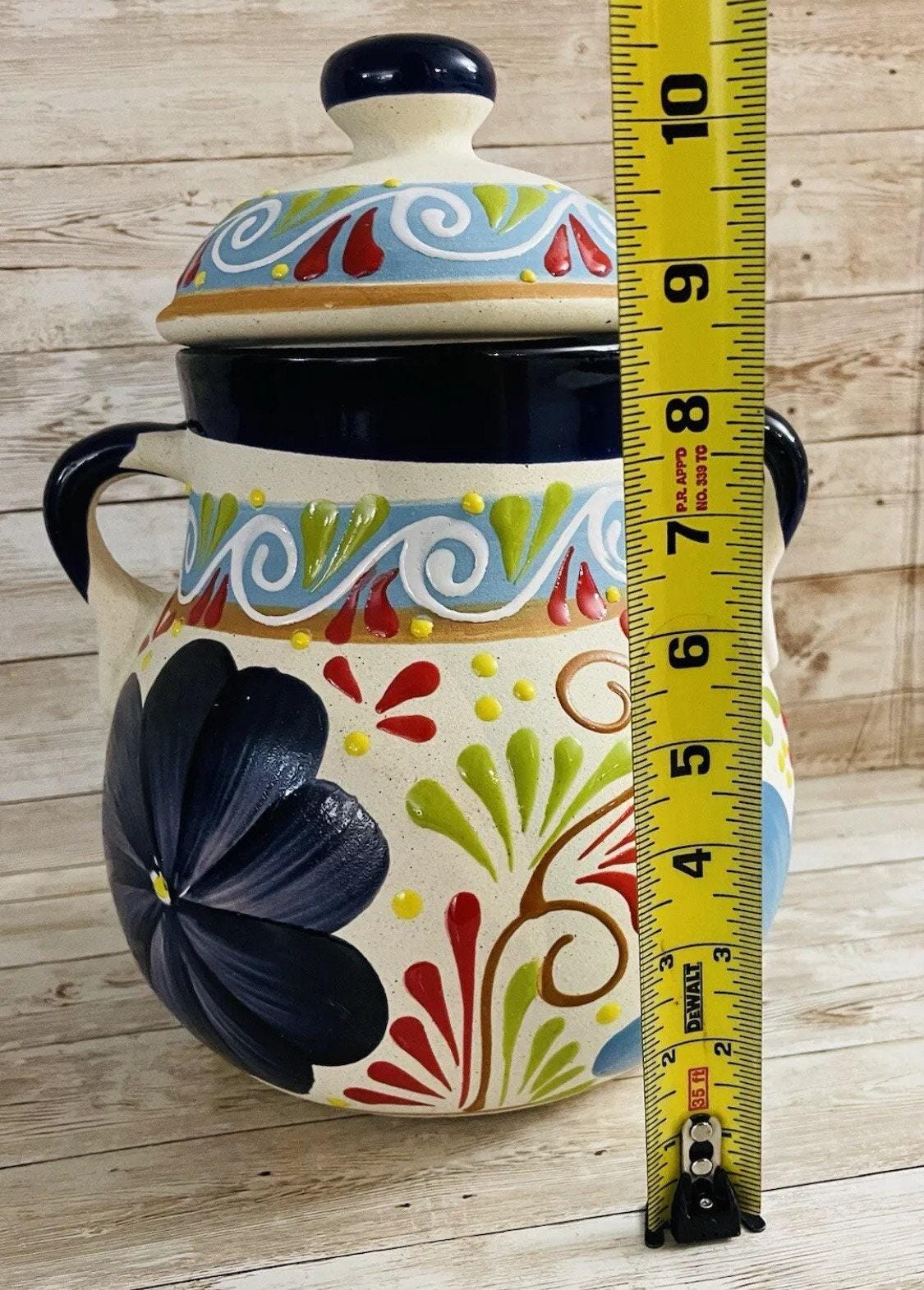 Olla de Barro Frijolera con Tapa Terra Cota Pot with lid Fits Up To 128 Fl. Oz