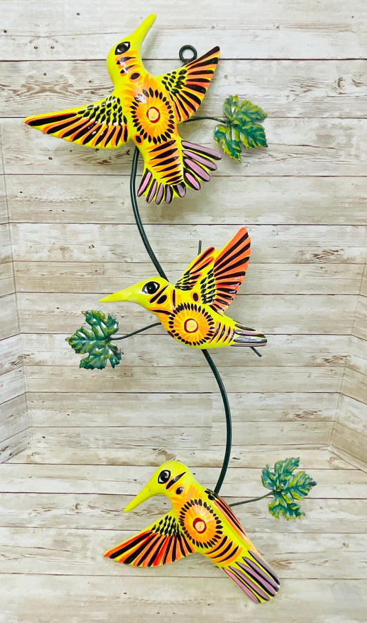 Mexican Exotic Ceramic Hanging Hummingbird Colibri Exótico de Cerámica para Colgar en la Pared