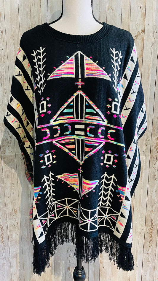 Mexican Artesenal Mañanita Poncho Jorongo Capa Mexicana Artesanal