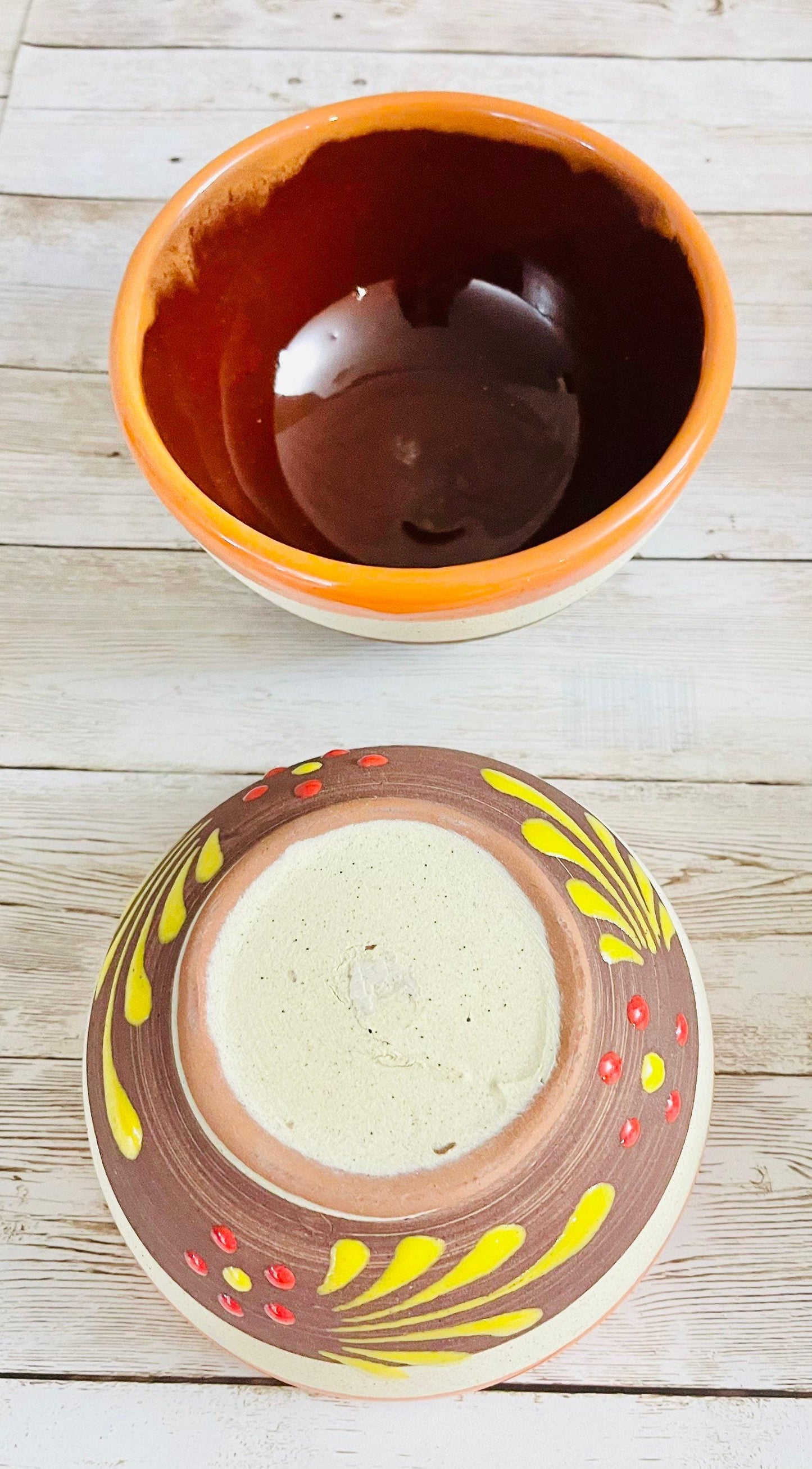 Terra Cota Mexican Soup Clay Bowls Platos Pozoleros de Barro Engove