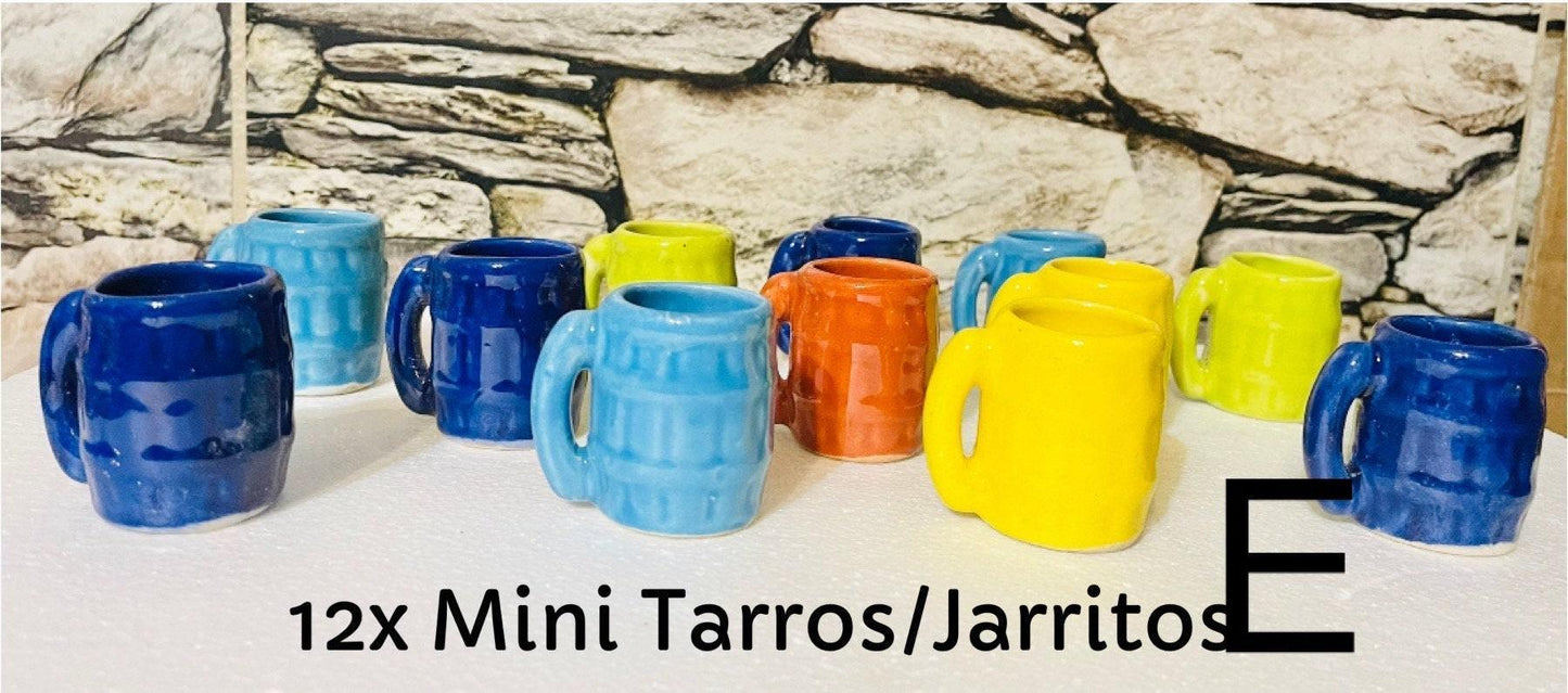 Mini Cantaritos for Tequila Shots or Hot Tea Mini Tequileros Mexicanos