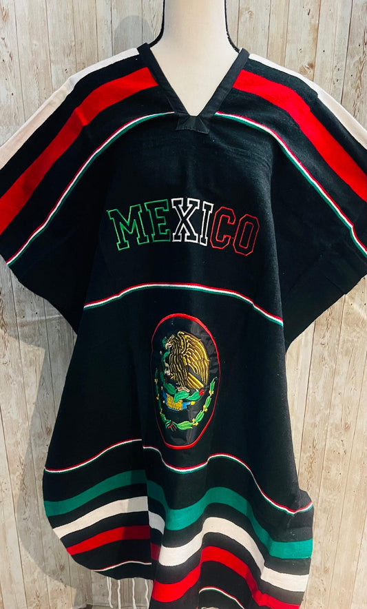 Mexican Poncho Gavan De Calendario Azteca y Guerrero Mexican PONCHO Aztec Calendar/Warrior