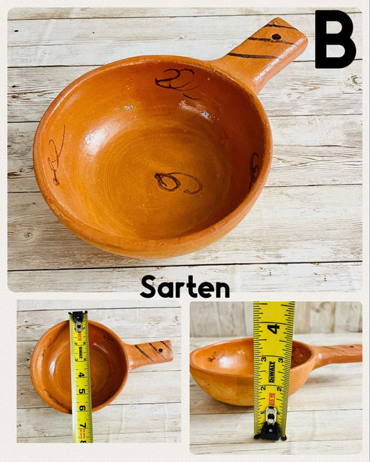 Sarten de Barro Mexicano Perfecto Para Queso Flameado Terracotta Cooking Pot