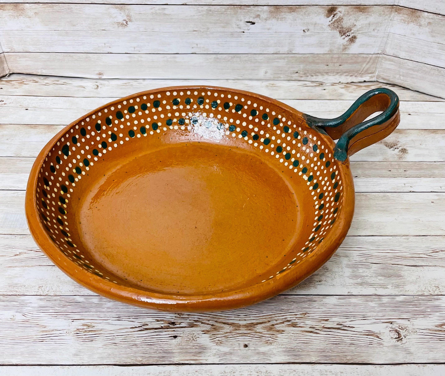Sarten de Barro Mexicano 11 Pulgadas Mexican Terracotta Frying Pan 11 Inches