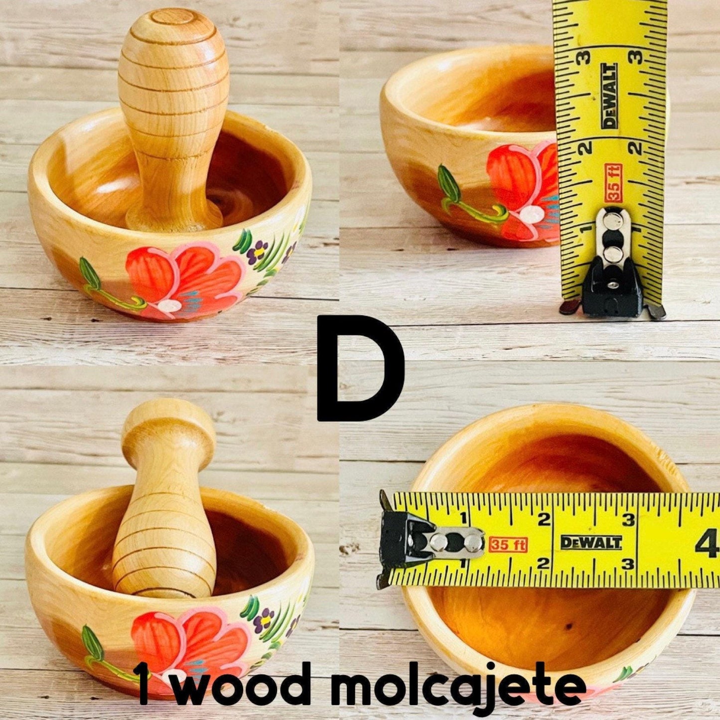 Molcajete/Tejolote Authentic Mexican Mortar & Pestle Made From Wood Molcajete Mexicano de Madera