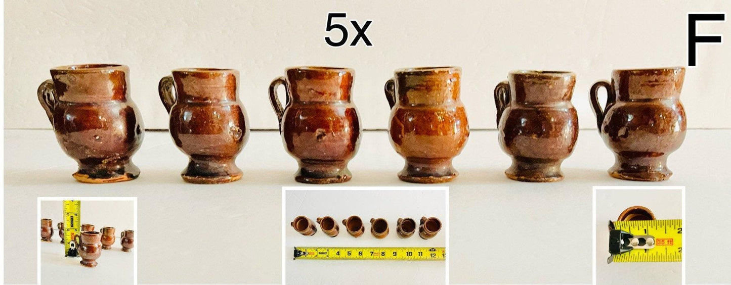 Mini Cantaritos for Tequila Shots or Hot Tea Mini Tequileros Mexicanos