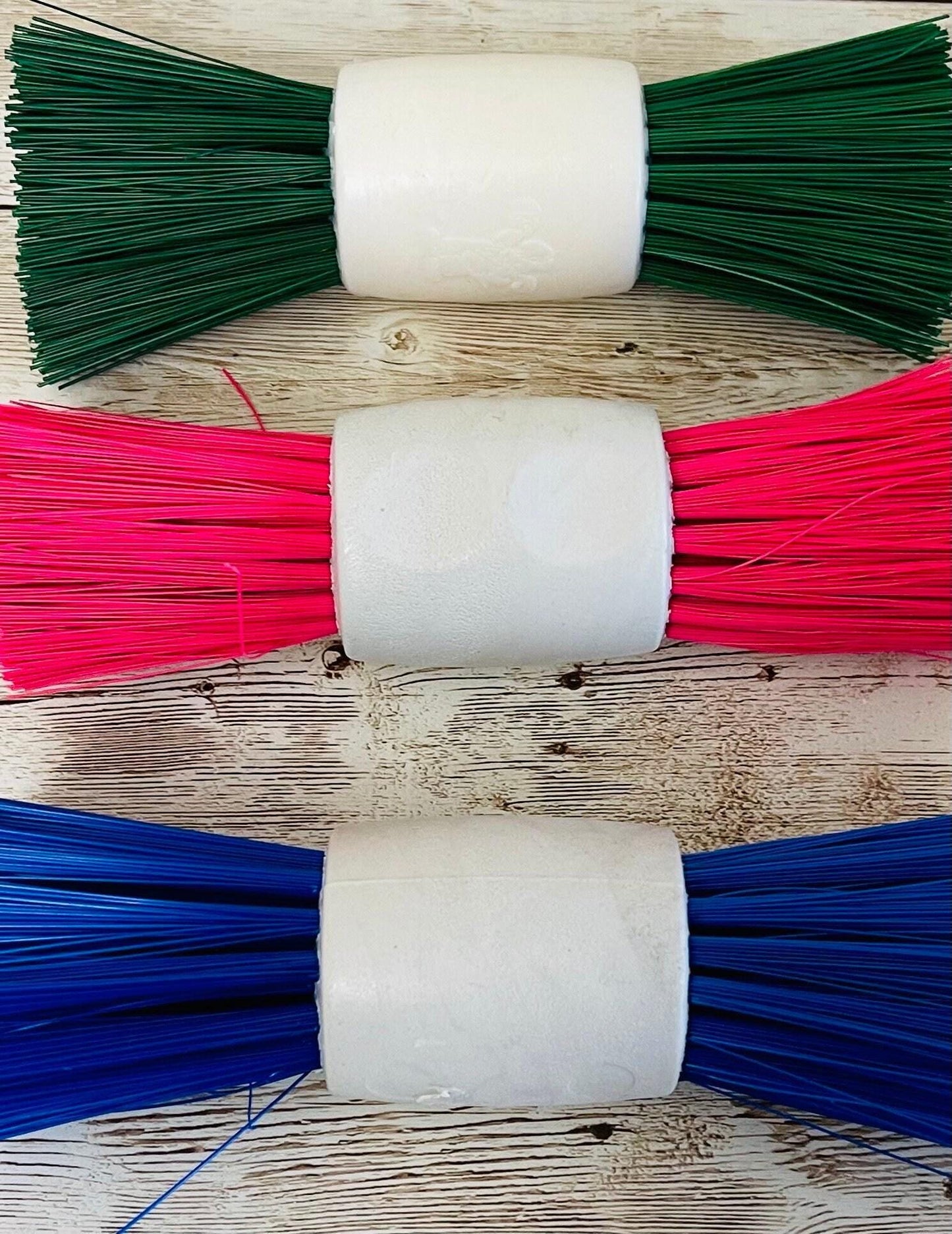 3x Mexican Plastic Brush Scrubber 3 Escobetas Mexicanas de Plastico