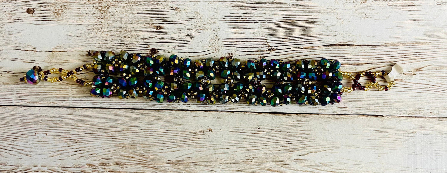 CHAQUIRA Huichol Mexican Bracelet Pulsera Chaquira Huichol Maya de Cristal
