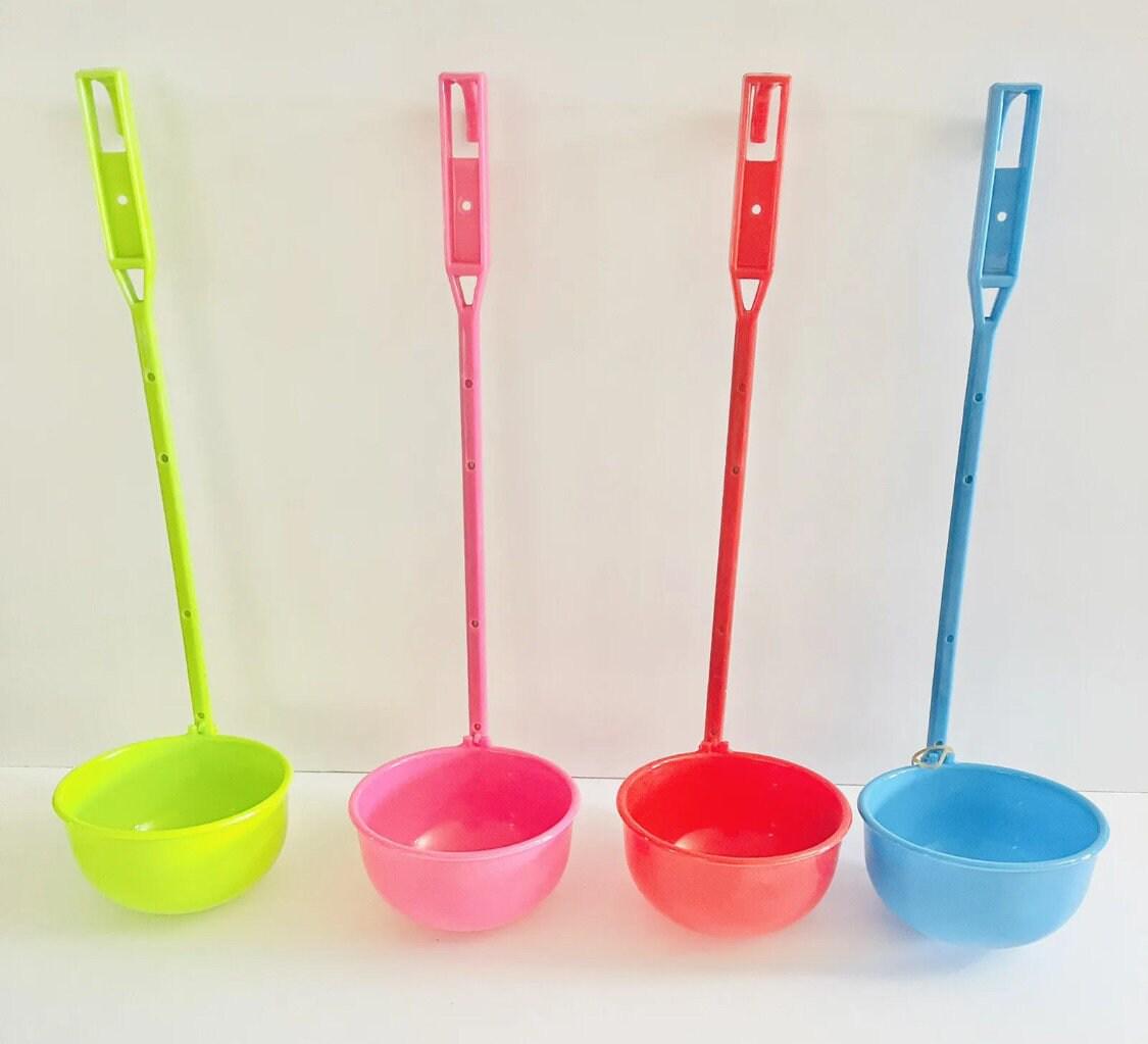 Mexican Plastic Ladle Hooked Handle Spoon for Vitrolero Lemonade Soup Cucharon De Plastici Mexicano para Aguas Frescas Sopa