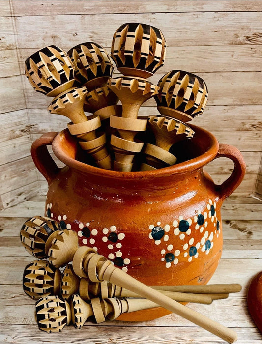 Mexican Wood Molinillo for Hot Chocolate Stirrer Molinillo Mexicano De Madera