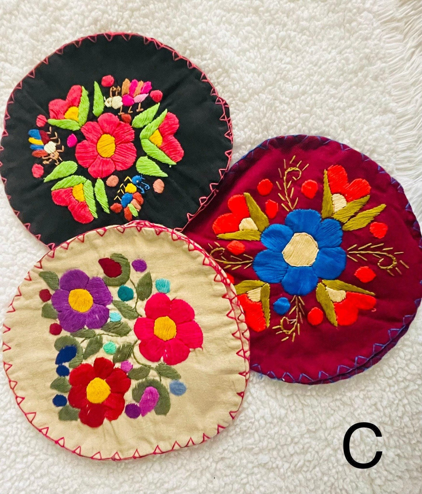 Handmade Embroidered Mexican Tortilleros