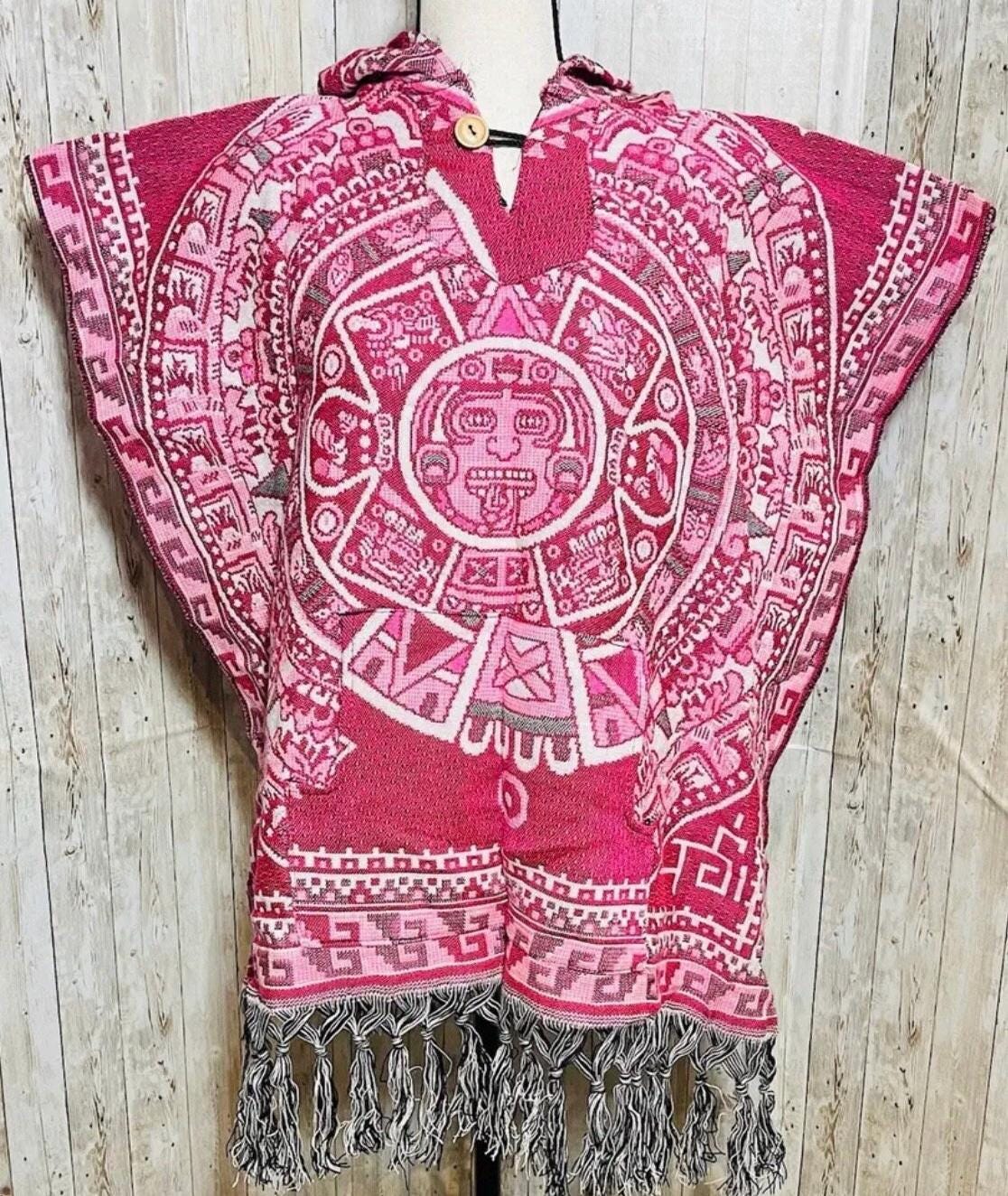 Poncho Calendario Azteca con Gorra Mexican Hoodie
