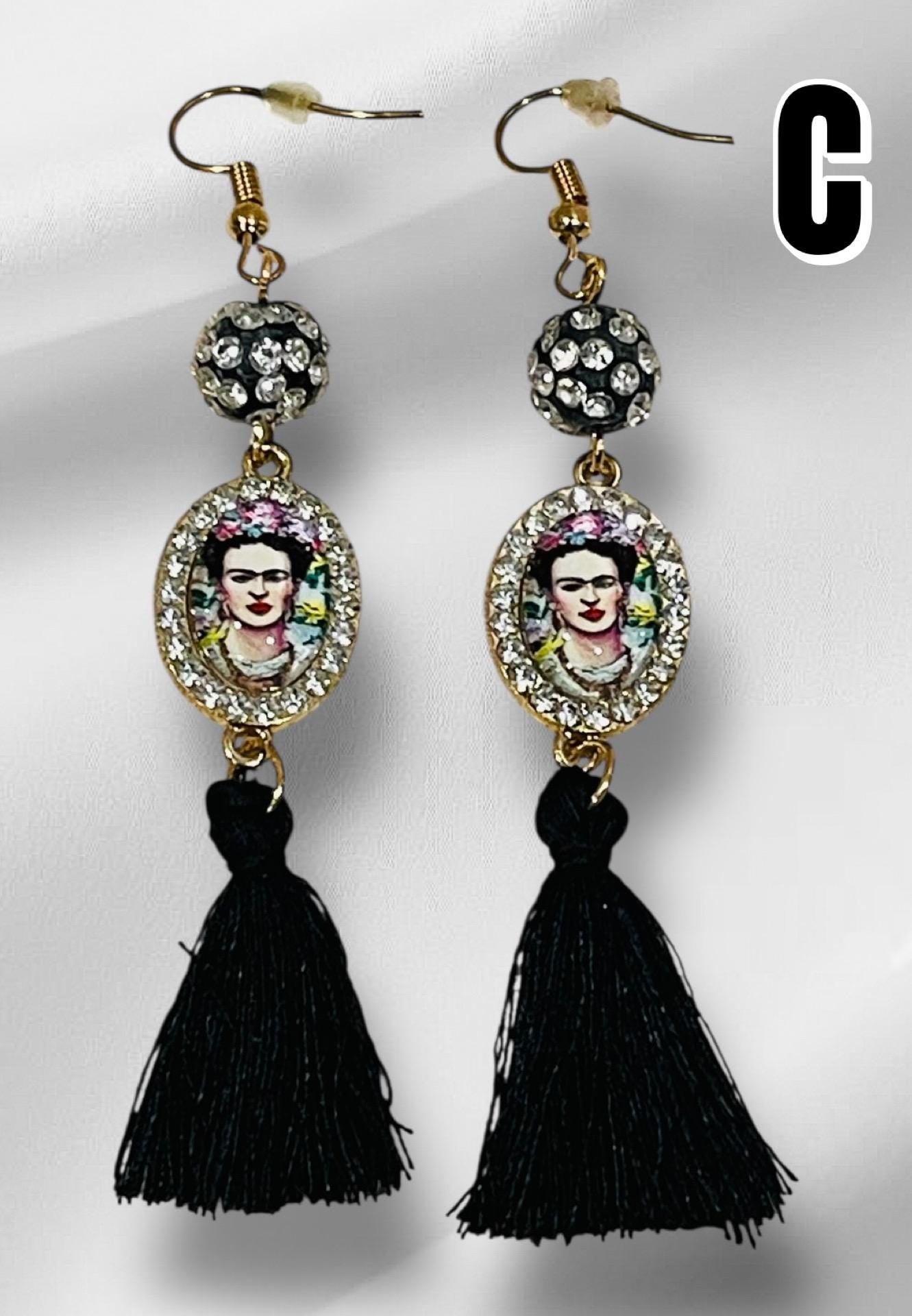 Frida Kahlo Drop Dangle Earrings Aretes de Frida Kahlo