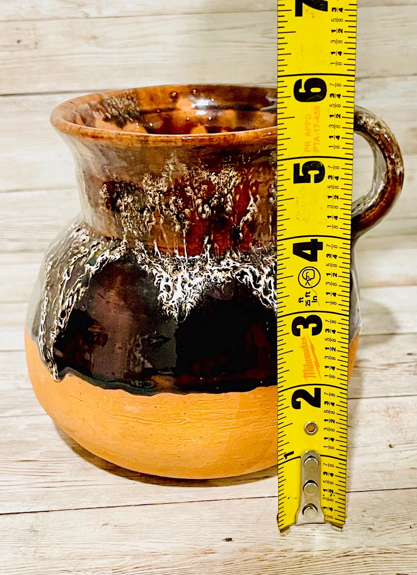 Olla Mexicana de Barro Vidriado Chocolatera Mexican Terra Cota  Hot Chocolote Pot