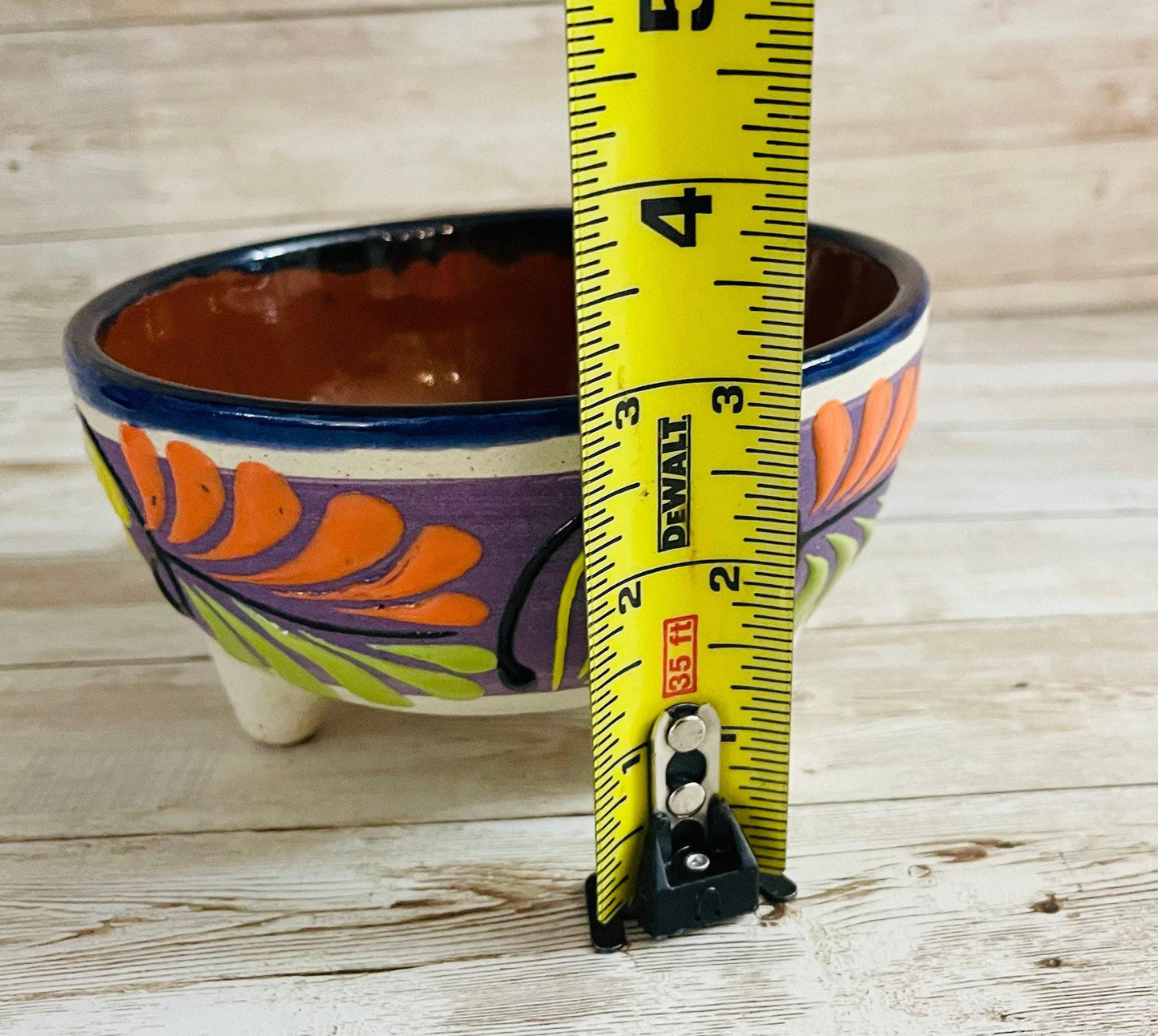 Terra Cota Mexican Molcajete Salt Shaker Napkin Holder & Salsa Bowl 4 Piece Set