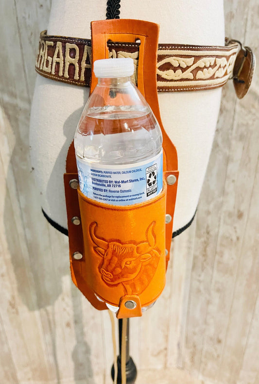 Belt Holster Bottle Holder Handmade Soft Genuine Leather Cargador De Botellas