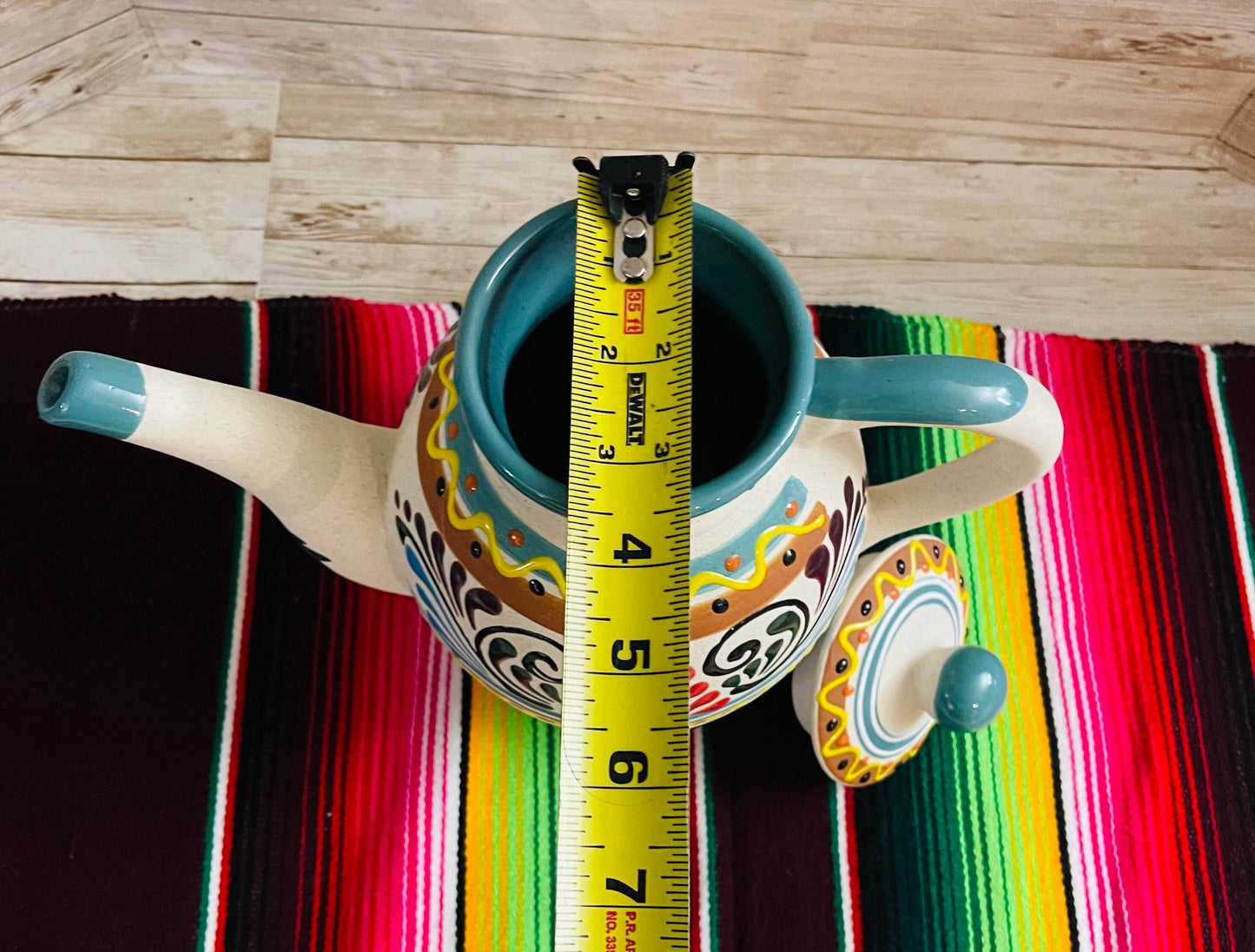 Terra Cotta Mexican Art Pottery CoffeeTea Pot Jarra Lechera Cafetera Artesanal Mexicana Engove