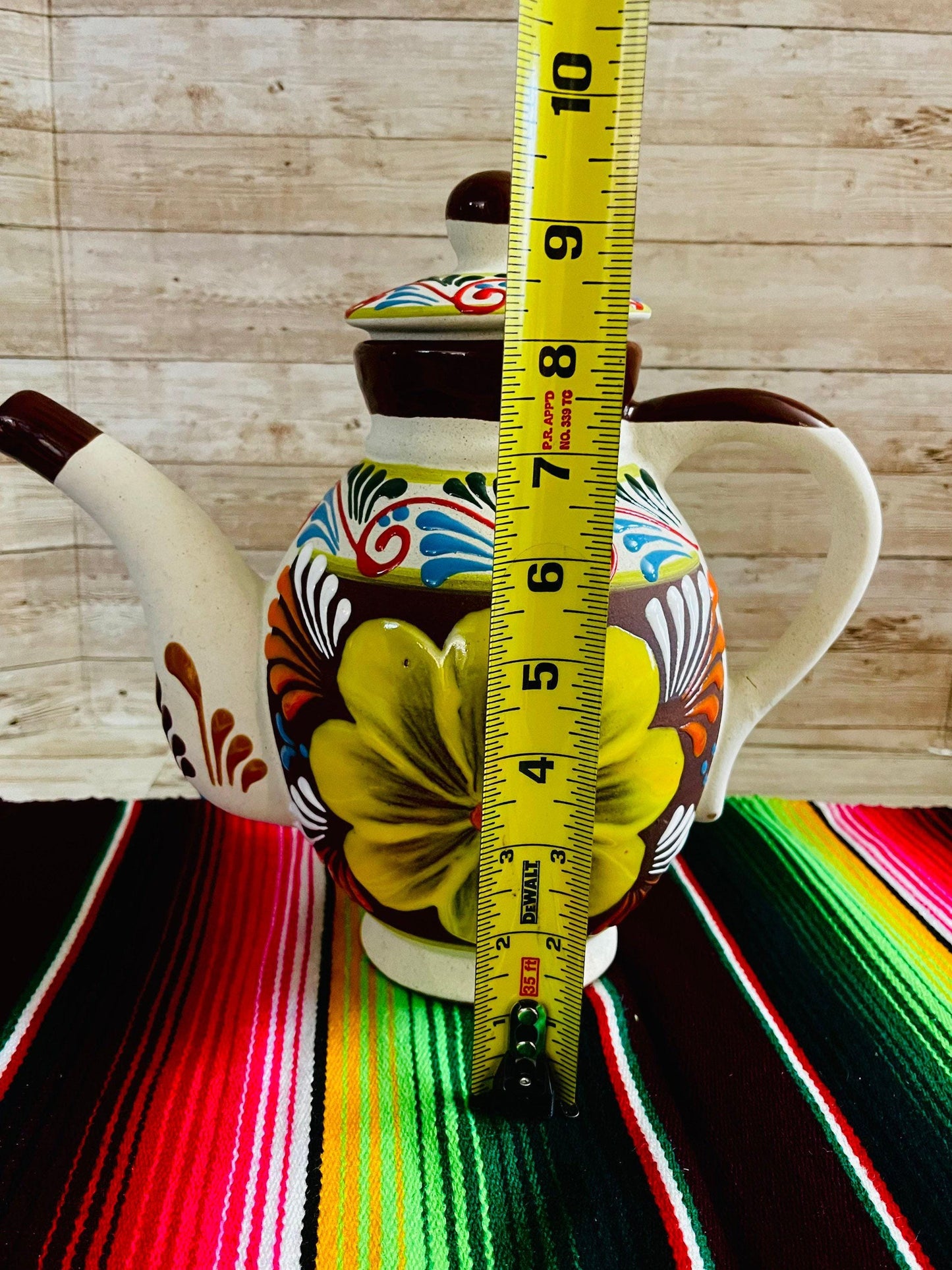 Terra Cotta Mexican Art Pottery CoffeeTea Pot Jarra Lechera Cafetera Artesanal Mexicana Engove