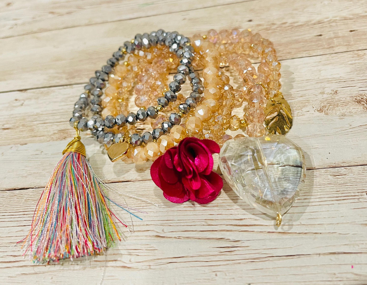 Handmade Mexican Artesanal Bracelets Set of 7 Beaded Bracelets Semanario Artesanal Mexicano 7 Pulseras