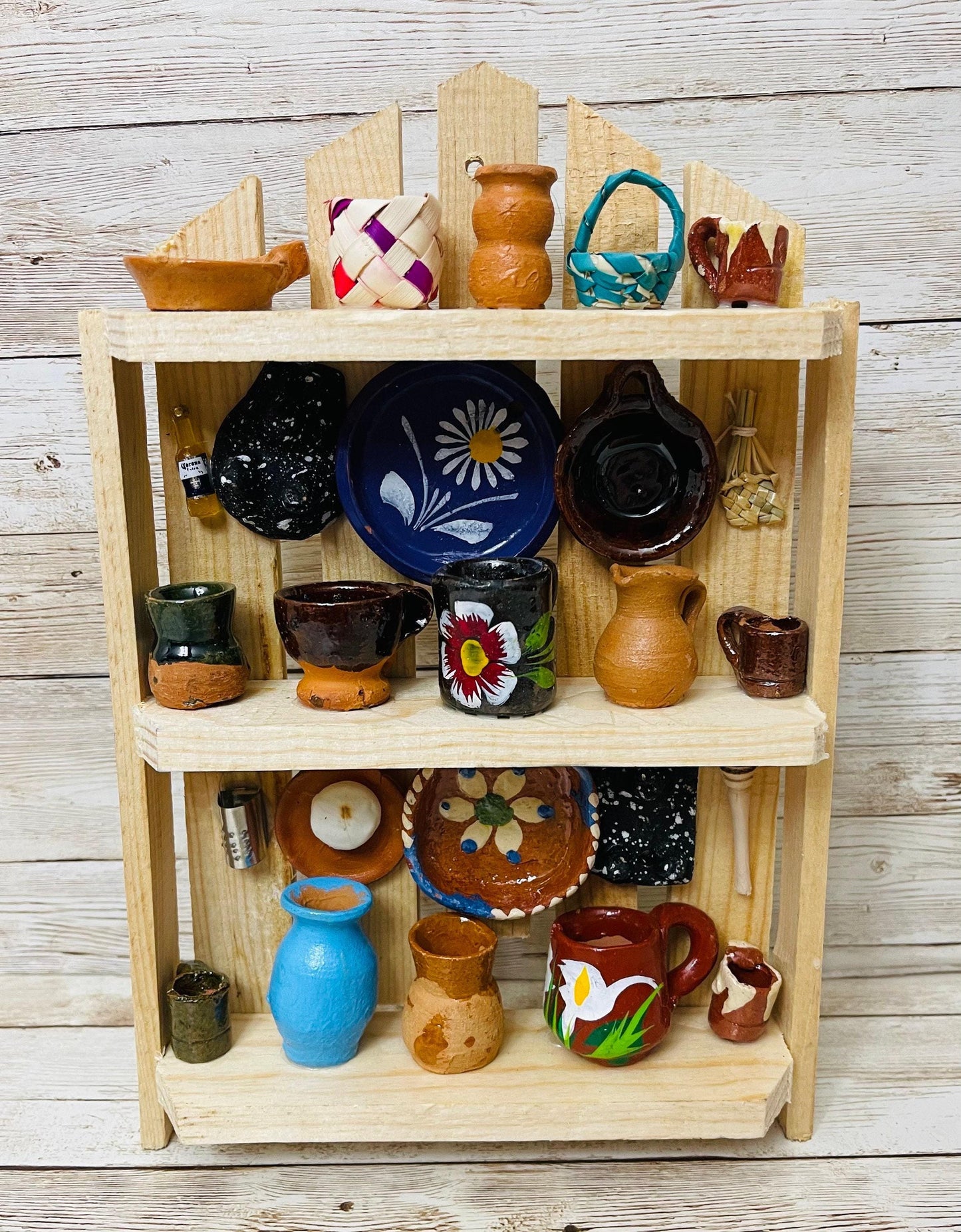 Mexican Kitchen Trasterito with Miniature Accessories Trasterito de Cocina con Accesorios en Miniatura